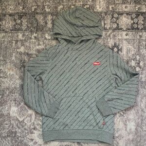 Levi's Heather Gray Striped Hoodie Youth 5/6